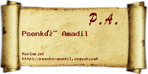 Psenkó Amadil névjegykártya