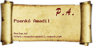 Psenkó Amadil névjegykártya