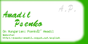 amadil psenko business card
